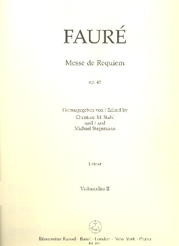 Messe de Requiem op.48 (Fassung von 1900) für Soli, gem Chor und Orchester