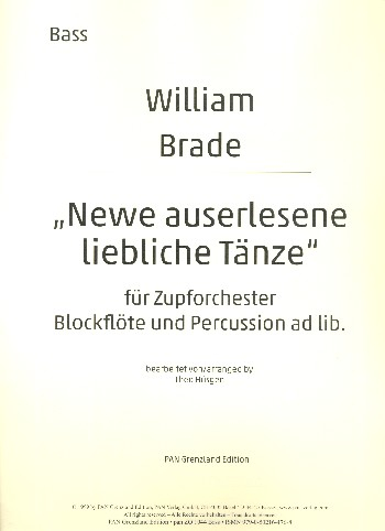 Newe auserlesene liebliche Tänze für Zupforchester (Blockflöte und Percussion ad lib)