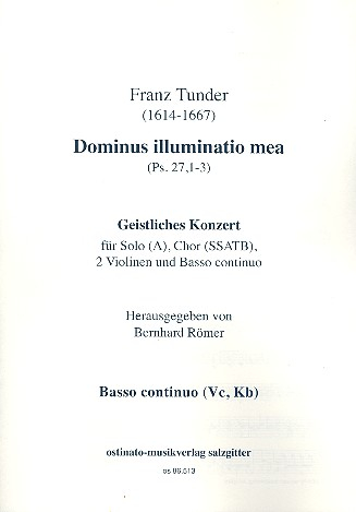 Dominus illuminatio mea für Alt, gem Chor, 2 Violinen und Bc