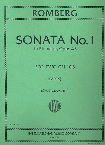 Sonata B flat major op.43 no.1 for 2 cellos