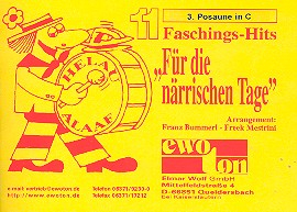 11 Faschingshits für die närrischen Tage: für Blasorchester