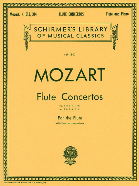 Flute Concertos in G No. 1 KV313 and in D No.2 KV314 for flute and piano