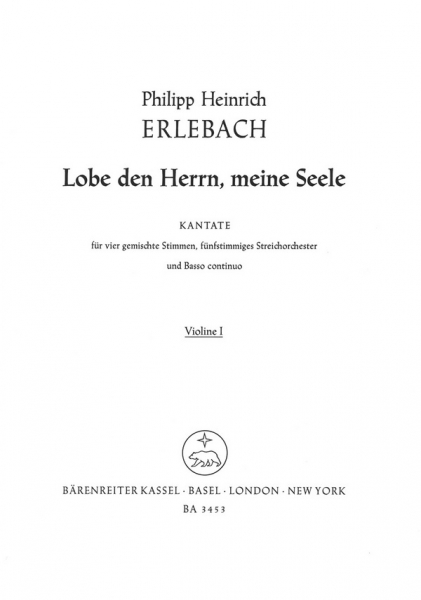 Lobe den Herrn meine Seele für gem Chor, Streichorchester und Bc