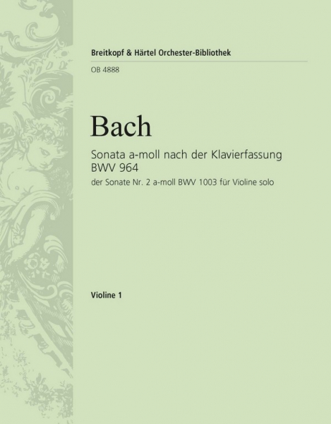 Sonata nach Bachs Klavierfassung BWV964 der Sonate BWV1003 für Violine und Streichorchester