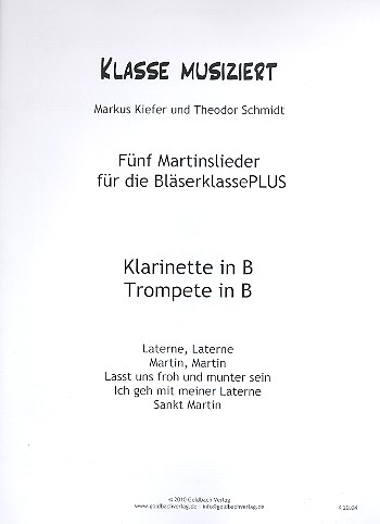 Martinslieder für die Bläserklasse PLUS