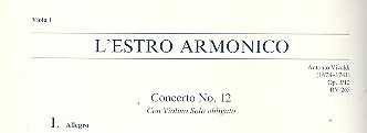 Konzert E-Dur L&#039;Estro Armonico op.3,12 RV265 für Violine, Streicher und Bc