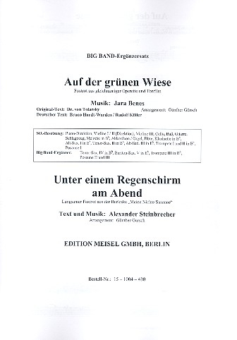 Auf der grünen Wiese und Unter einem Regenschirm am Abend für Salonorchester