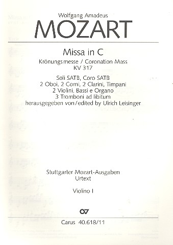 Missa C-Dur KV317 für Soli, Chor und Orchester