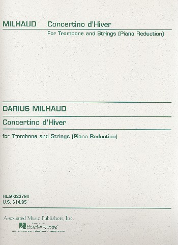 Concertino d&#039;Hiver for Trombone and Strings for trombone and piano