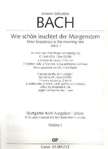 Wie schön leuchtet der Morgenstern Kantate Nr.1 BWV1