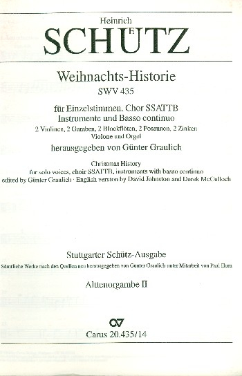 WEIHNACHTS-HISTORIE SWV435 FUER SOLI, GEM CHOR (SSATTB) UND