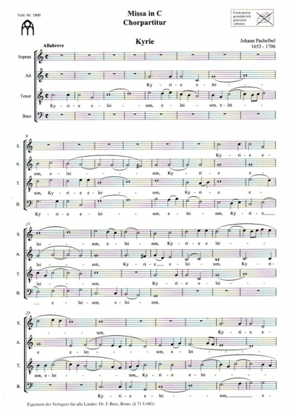 Missa in C für gem Chor, Orchester und Orgel