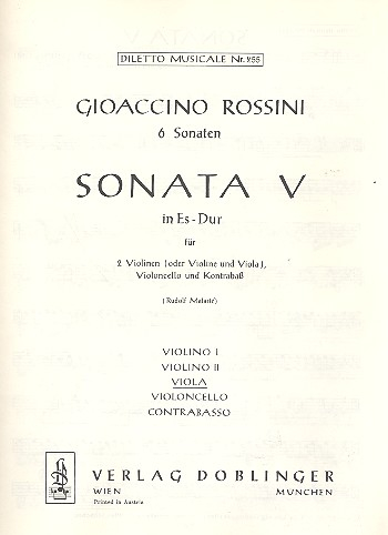 Sonata Es-Dur Nr.5 für Streichorchester Stimme: Viola