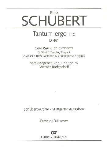 Tantum ergo C-Dur D461 für gem Chor und Orchester