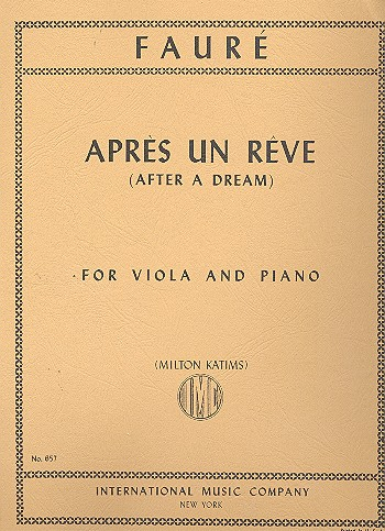 Aprés un rêve for viola and piano