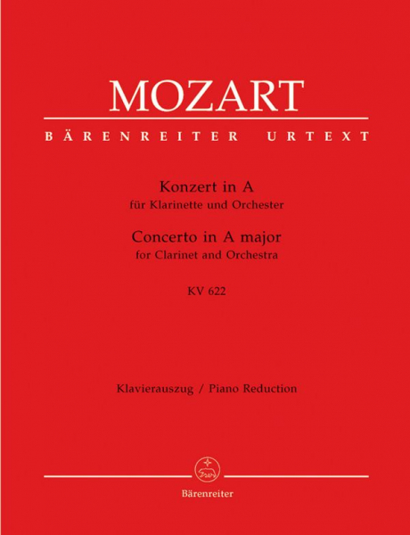 Konzert A-Dur KV622 für Klarinette in A und Orchester für Klarinette und Klavier