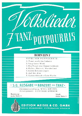 7 Volkslieder Tanzpotpourris für Orchester