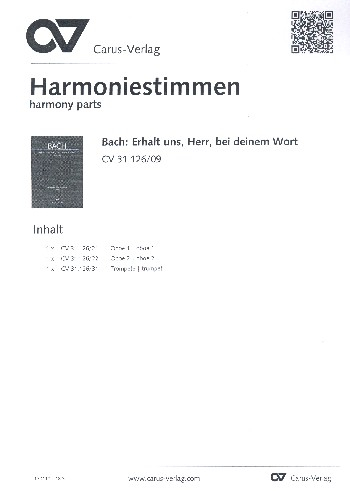 Erhalt uns Herr bei deinem Wort Kantate Nr.126 BWV126