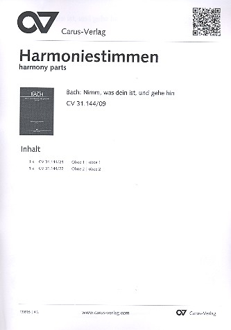 Nimm was dein ist und gehe hin Kantate Nr.144 BWV144