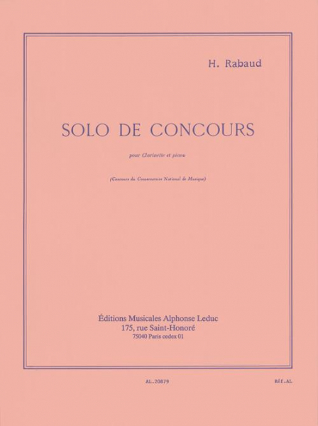 Solo de concours op.10 pour clarinette et piano