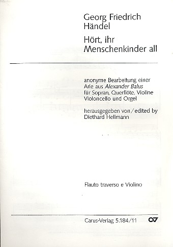 Hört ihr Menschenkinder all für Sopran, Querflöte, Violine, Violoncello und Orgel