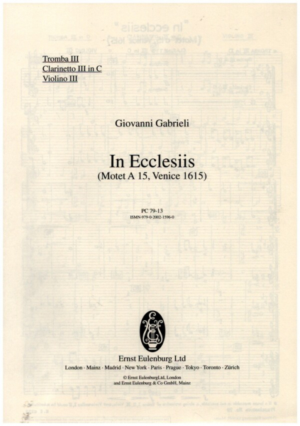 In ecclesiis für gem Chor (SATB), Soli (SATB, auch chorisch), 6 Instrumente und Bc