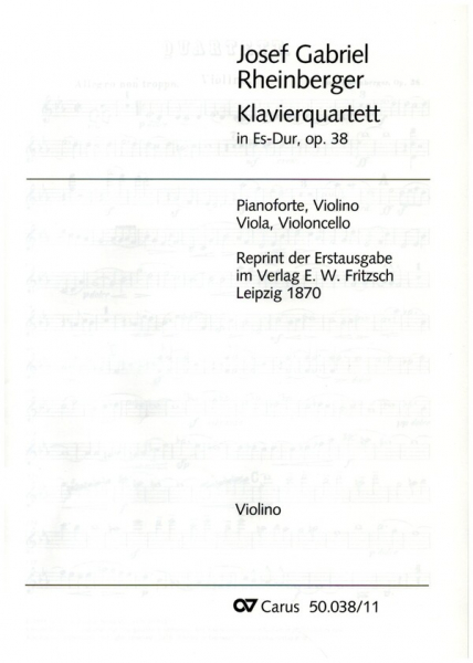 Quartett Es-Dur op.38 für Violine, Viola und Violoncello und Klavier