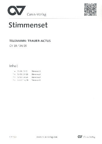 Ach wie nichtig ach wie flüchtig TWV1:38 für Soli, gem Chor und Orchester