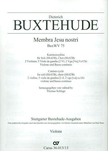 Membra Jesu nostri BuxWV75 für Soli, Chor und Orchester