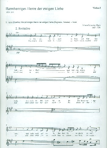 Barmherziges Herze der ewigen Liebe (Weimarer Fassung) Kantate Nr.185 BWV185