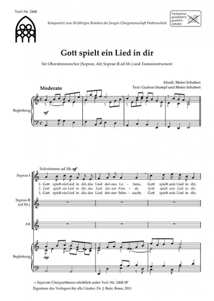 Gott spielt ein Lied mit dir für Frauenchor und Tasteninstrument