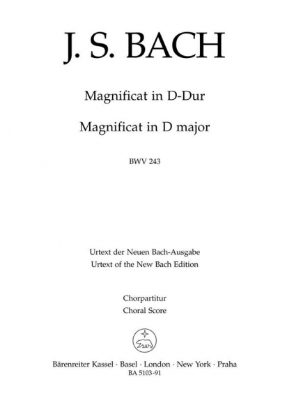 Magnificat D-Dur BWV243 für Soli (SSATB), Chor (SSATB) und Orchester