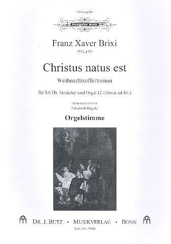 Christus natus est für gem Chor, Streicher und Orgel (2 Hörner ad lib)