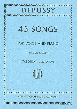 43 Songs for low and medium voice and piano ( fr )