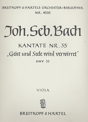 Geist und Seele wird verwirret Kantate Nr.35 BWV35