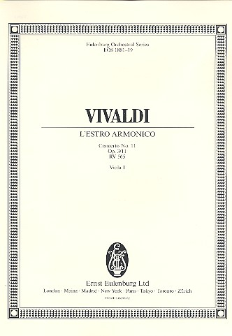 Konzert d-Moll L&#039;Estro Armonico op.3,11 RV565 für 2 Violinen, Violoncello, Streicher und Bc