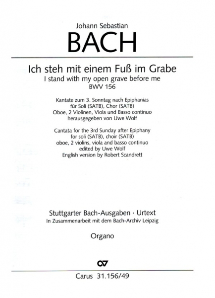 Ich steh mit einem Fuß im Grabe kantate Nr.156 BWV156