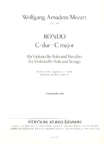 Rondo C-Dur KV373 für Violoncello solo und Streicher