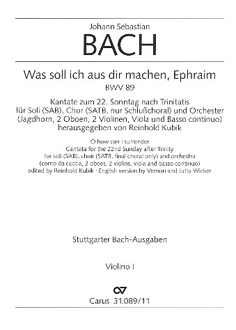 Was soll ich aus dir machen, Ephraim für Soli (SAB), gem Chor, Orchester und Bc