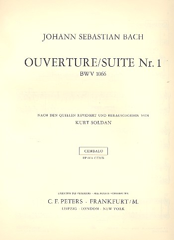 Ouvertüre C-Dur BWV1066 für Orchester