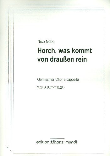 Horch was kommt von draußen rein für gem Chor a cappella