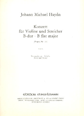 Konzert B-Dur Perger53 für Violine und Streichorchester