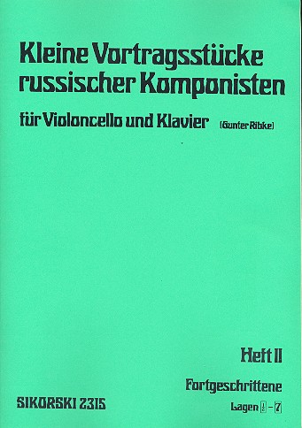 Kleine Vortragsstücke russischer Komponisten Band 2 für Violoncello und Klavier