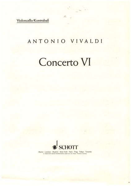 Concerto Nr. 6 op. 10/6 RV 437/PV 105 für Flöte (Alt-Blockflöte), Streichorchester und Basso continu