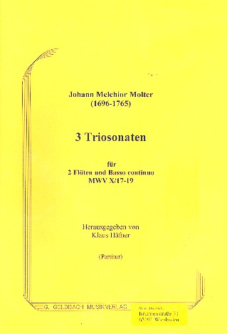 3 Triosonaten MWV X/17-19 für 2 Flöten und Bc