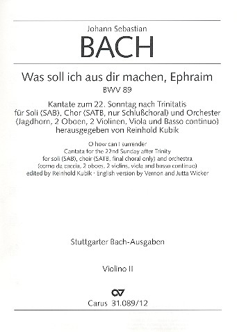 Was soll ich aus dir machen, Ephraim für Soli (SAB), gem Chor, Orchester und Bc