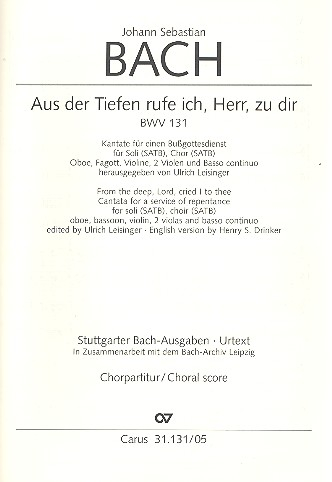 Aus der Tiefen rufe ich Herr zu dir Kantate Nr.131 BWV131