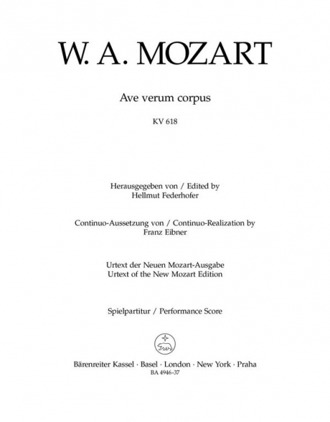 Ave verum corpus KV618 für gem Chor, Orchester und Orgel