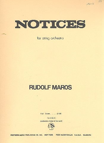 Notices for string orchestra