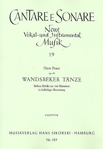 Wandsbeker Tänze op.49 7 Stücke für 4 Instrumente